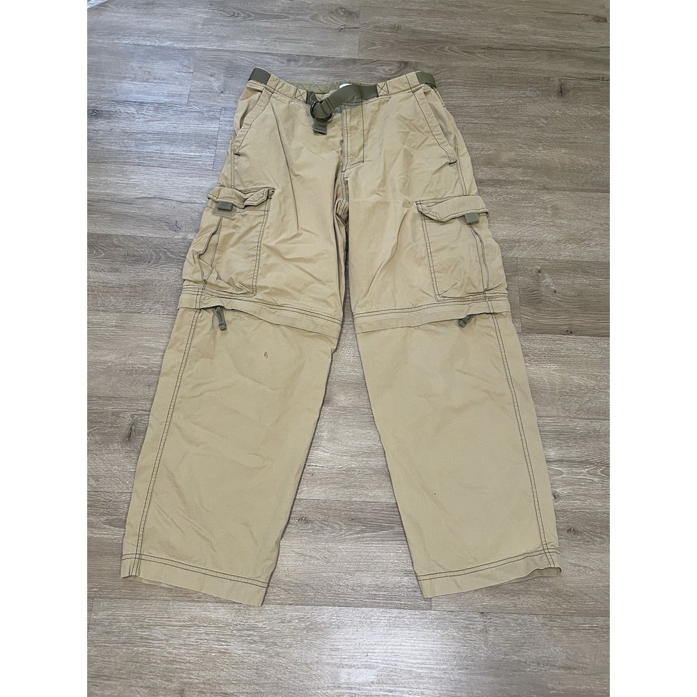 VTG Old Navy Pants Mens Sz 32x30  khaki Cargo Convertible Hiking Y2K Baggy
